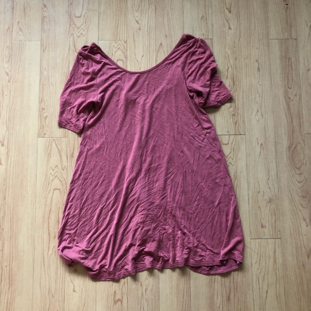 Wet seal red short sleeve shirt dress